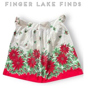Vintage Holiday Tie Waist Apron